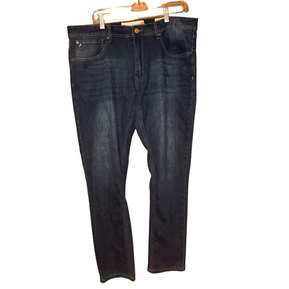 Tailor Vintage Mens Canaan Slim Fit Comfort Stretch Jeans 36x32 Dark Wash Denim‎